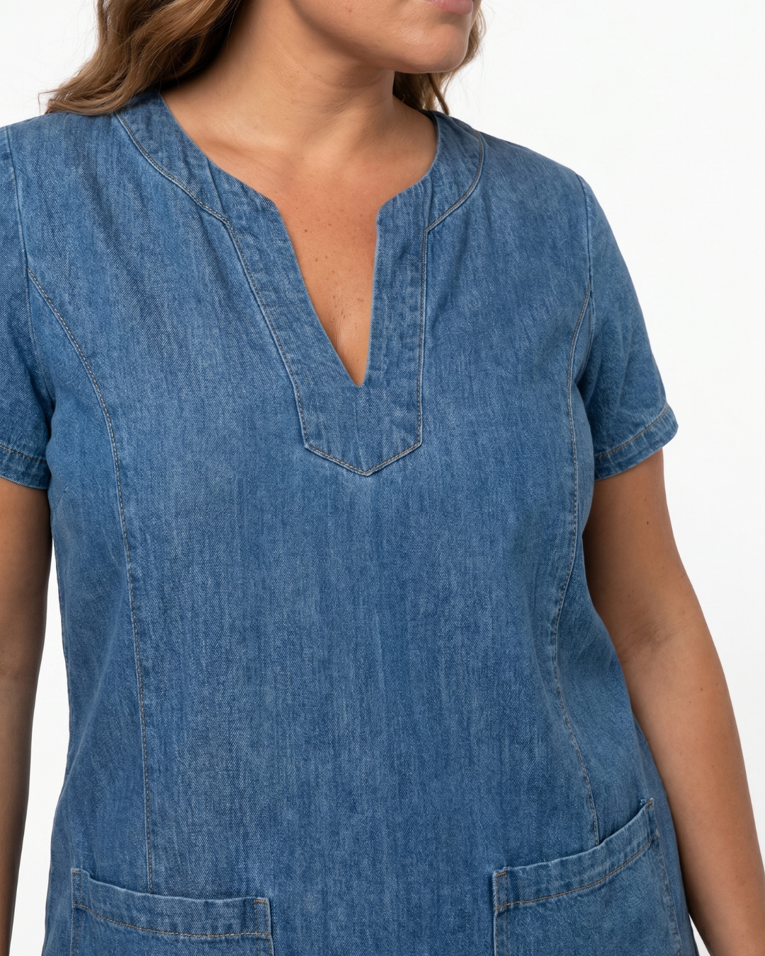 Valnera™| Vestido Denim Julia de Manga Corta