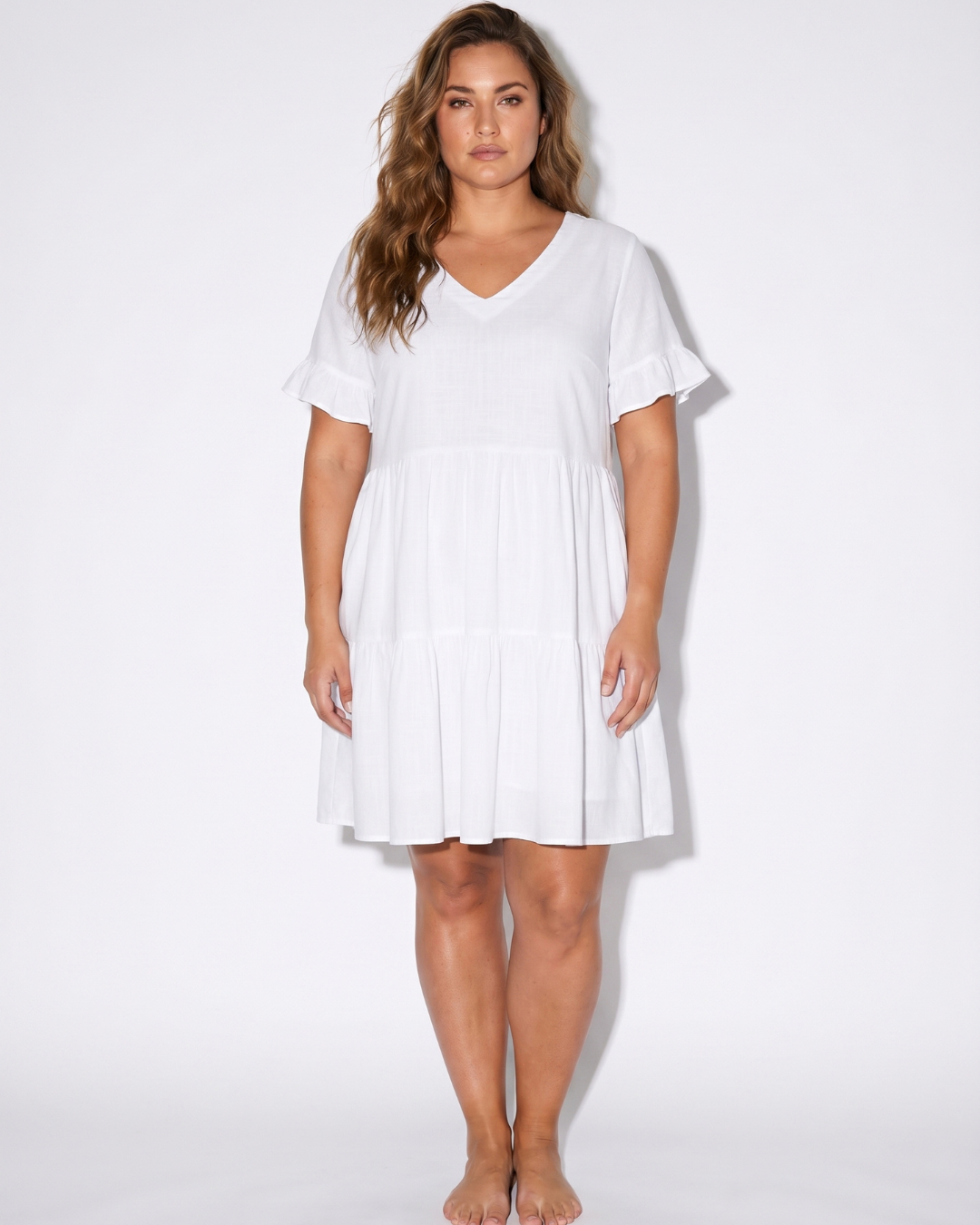 Valnera™| Vestido Blanco Amelia con Volantes