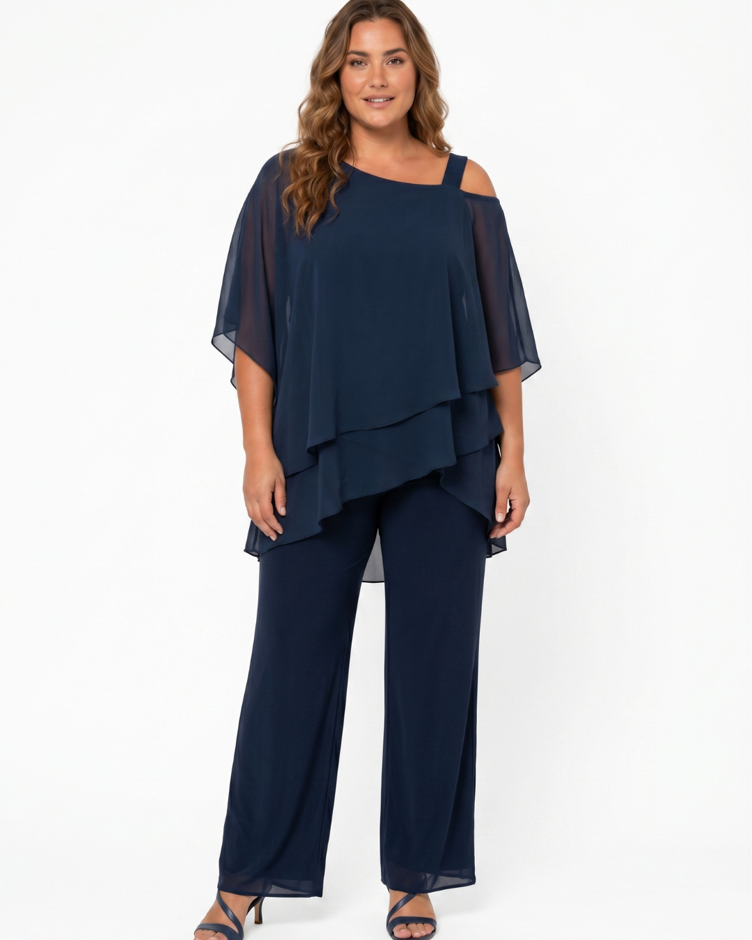 Valnera™| Conjunto Elegante Montéline de Pantalón Ancho y Top Manga Murciélago
