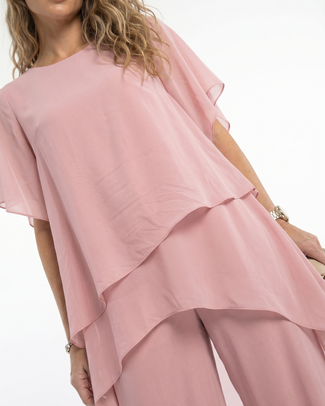 Valnera™| Conjunto Elegante Montéline de Pantalón Ancho y Capa con Volantes