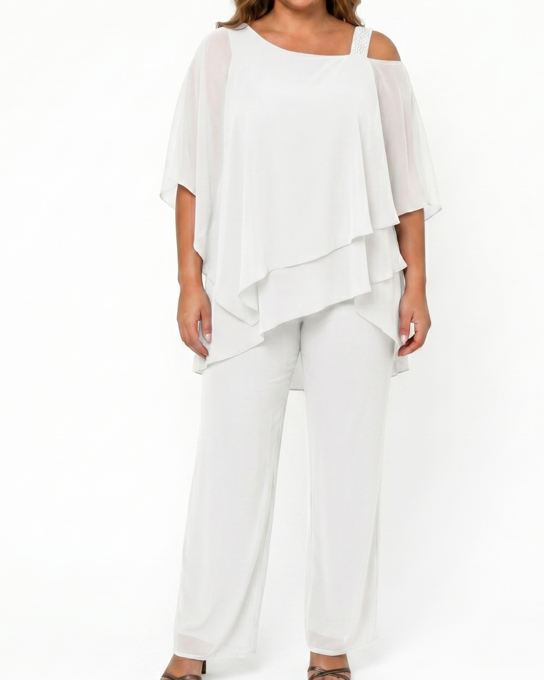 Valnera™| Conjunto Elegante Montéline de Pantalón Ancho y Top Manga Murciélago