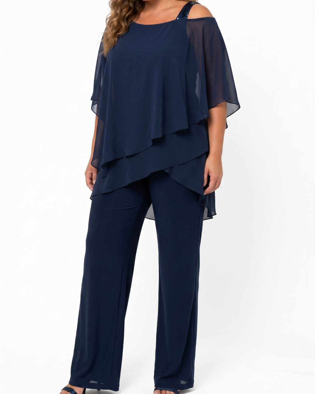 Valnera™| Conjunto Elegante Montéline de Pantalón Ancho y Top Manga Murciélago