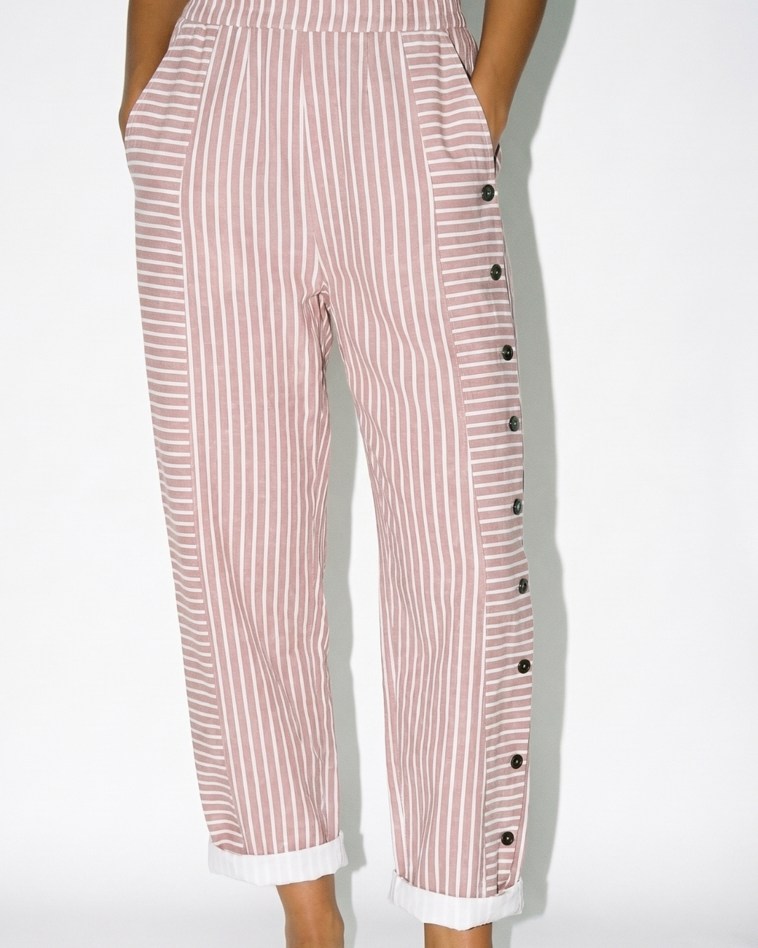 Valnera™| Pantalón Holgado de Lino con Rayas