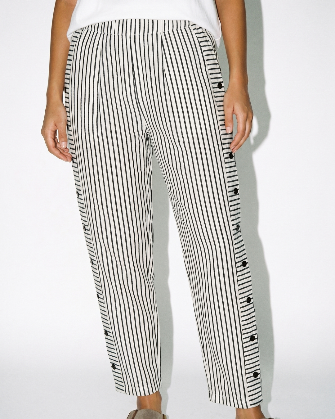 Valnera™| Pantalón Holgado de Lino con Rayas