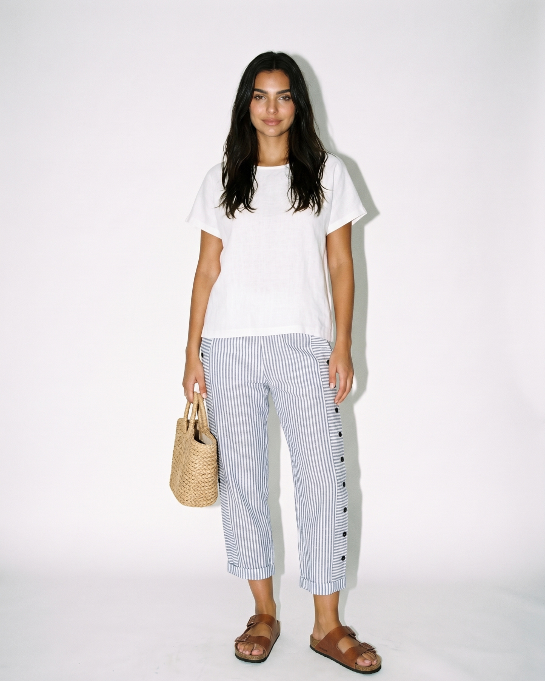 Valnera™| Pantalón Holgado de Lino con Rayas