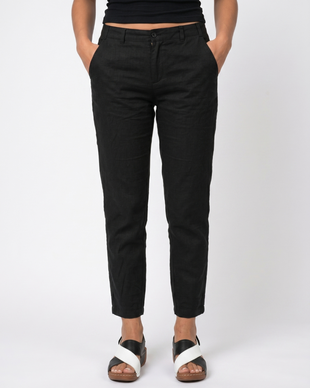 Valnera™| Sandalias Blanco y Negro de Cuña Baja