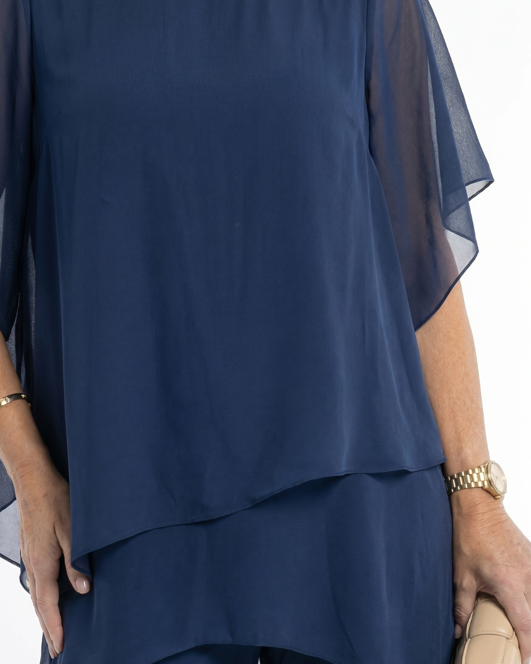 Valnera™| Conjunto Elegante Montéline de Pantalón Ancho y Capa con Volantes