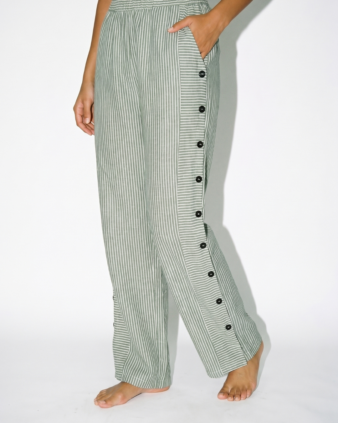 Valnera™| Pantalón Holgado de Lino con Rayas