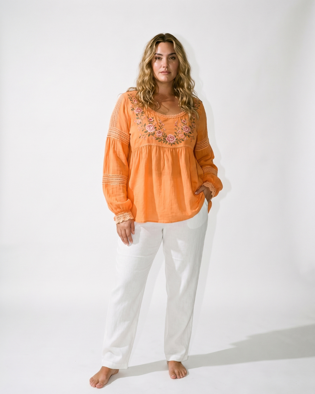 Valnera™| Blusa Fiorenza de Lino Bordada
