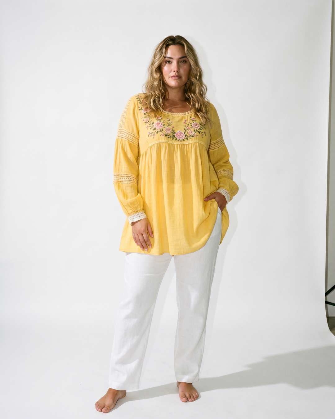 Valnera™| Blusa Fiorenza de Lino Bordada