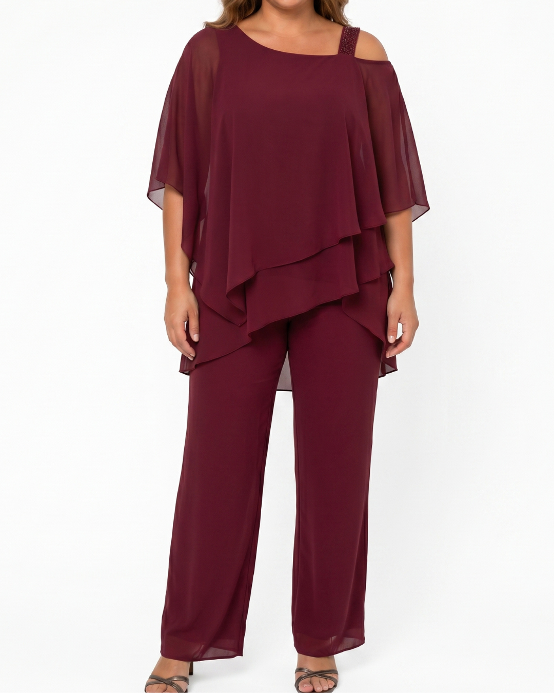 Valnera™| Conjunto Elegante Montéline de Pantalón Ancho y Top Manga Murciélago